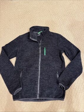 Killtec Dark Heather Zip-Up Fleece Jacket with Green Accent